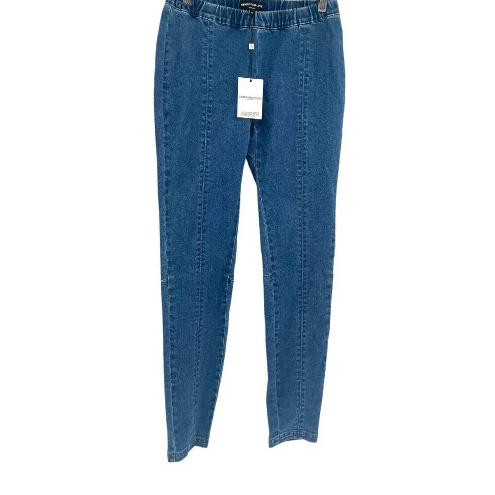 Generation Love Women Marley Jeggings Cotton Mid Rise Pull On Pants Blue Size XS